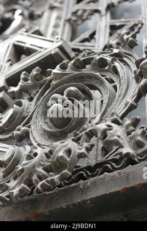 Fantastic and delightful details of cast iron decorative architectural elements from yesteryear. Stock Photo