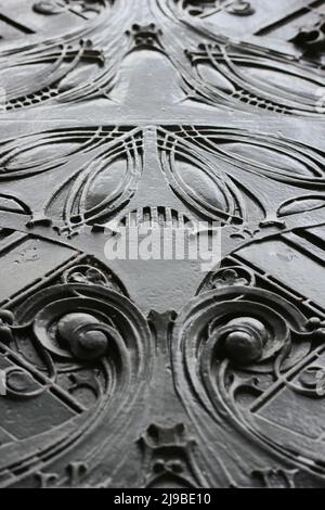 Fantastic and delightful details of cast iron decorative architectural elements from yesteryear. Stock Photo