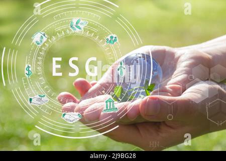 ESG concept of environmental, social and governance Stock Photo