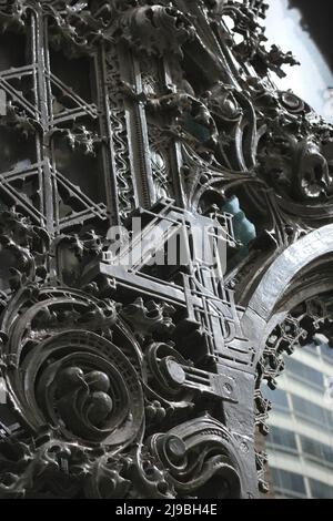 Fantastic and delightful details of cast iron decorative architectural elements from yesteryear. Stock Photo