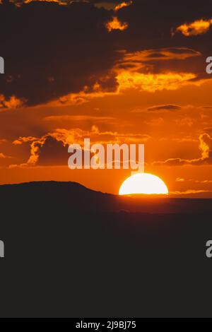 Sunset Views among Beautiful Sand Formations in the White Desert Protected Area, is National Park in the Farafra Oasis, Egypt Stock Photo