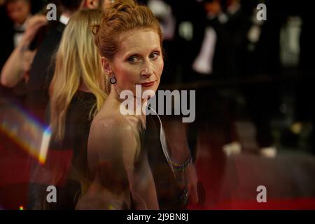 Cannes, France. 21st May, 2022. RMN film Actors - Festival Cannes Red Carpet 21 May 2022 with Cristian Mungiu, Marin Grigore, Macrina Barladeanu, Tilda Swinton Stock Photo