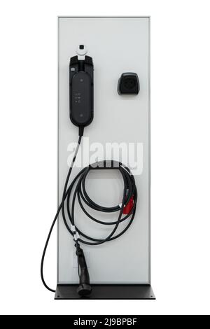 Charging station for electric vehicles isolated on white background Stock Photo