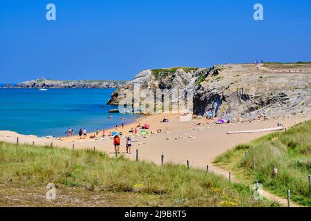 France, Morbihan (56), Wild Coast, Quiberon peninsula, Port Bara beach Stock Photo
