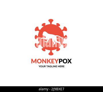 Monkeypox virus, virus outbreak pandemic logo design. MPXV virus, Infectious disease diagnosis medical concept  vector design and illustration. Stock Vector