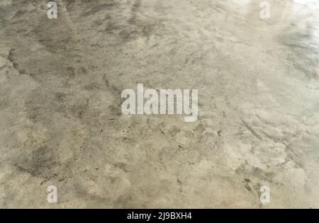 polished concrete soft smooth texture floor construction background light gray continuous coating Floor Stock Photo