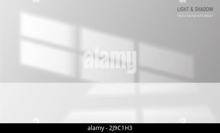 Window light and shadow realistic grey decorative background vector illustration Stock Vector