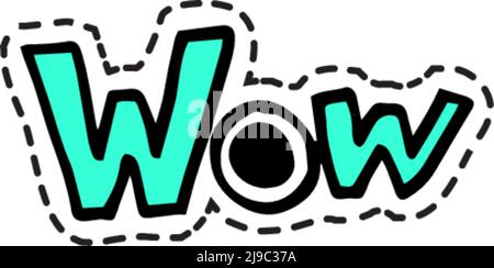 Wow exclamation sticker or icon for chatting Stock Vector