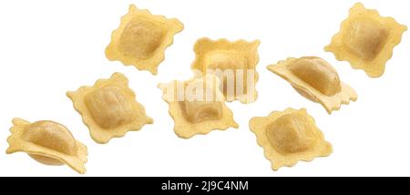 Ravioli pasta isolated on white background Stock Photo
