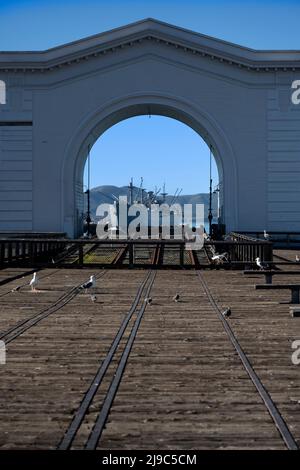 SS Jeremiah O'Brien Liberty ship in San Francisco. Stock Photo