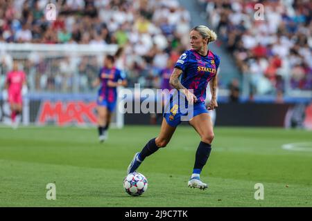 Maria Pilar Leon of FC Barcelona seen in action during the UEFA Women's Champions League Final 2021/22 football match between FC Barcelona and Olympique Lyonnais at the Allianz Stadium.(Final score; FC Barcelona 1:3 Olympique Lyonnais) (Photo by Fabrizio Carabelli / SOPA Images/Sipa USA) Stock Photo