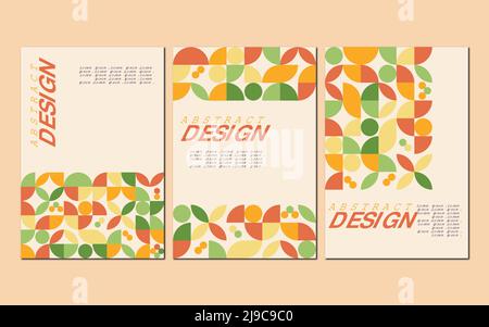 Geometric covers set. Neo geo, retro style. Modern abstract set of vector geometric template for brochures, flyers, covers, posters, cards, business Stock Vector