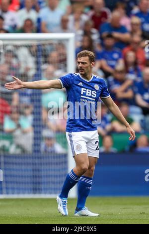 Kiernan Dewsbury-Hall #22 of Leicester City in action during the
