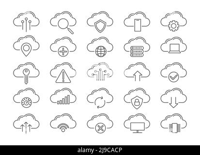 Cloud transfer symbols Stock Vector