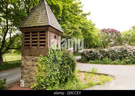 Dovecote at Old Burdon Village in Sunderland, England. The freestanding structure was designed to house pigeons or doves. Stock Photo