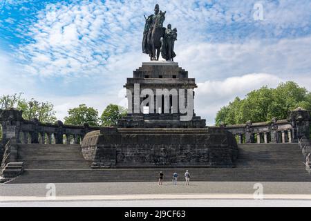 Koblenz, Rhineland-Palatinate, Germany - 20 May 2022: Kaiser Wilhelm Monument, Deutsches Eck. Stock Photo