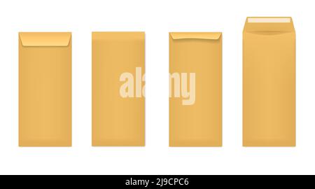 Yellow envelope collection Stock Vector