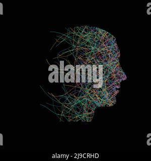 Abstract color lines man face Stock Vector