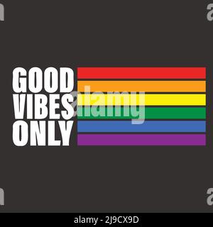 Good vibes only text wallpaper Stock Vector