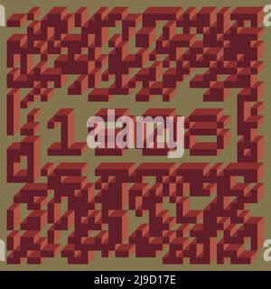 1908 Implementation of Edward Zajecs “Il Cubo” generative art background art illustration Stock Vector