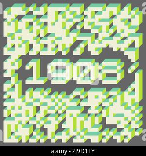 1908 Implementation of Edward Zajecs “Il Cubo” generative art background art illustration Stock Vector