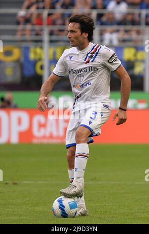 Foto Alberto Gandolfo/LaPresse 22 Maggio 2022 Milano (Italia)  Sport Calcio  Inter vs  Sampdoria - Serie A 2021/2022 - Stadio San Siro  Nella Foto: Tommaso Augello (UC Sampdoria)  Photo Alberto Gandolfo/LaPresse 22 May, 2022 Milan (Italy) Sport Soccer  Inter vs Sampdoria - Serie A 2021/2022  - Stadio San Siro In the pic: Tommaso Augello (UC Sampdoria)(Photo: La Presse / PRESSINPHOTO) Stock Photo