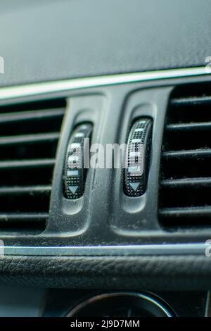Car air conditioning dusty from use while driving Stock Photo