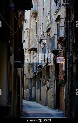 Telephoto images capturing the narrow views of the Kelso district in Palermo, colorful and charming Stock Photo