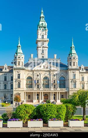 Gyor, city in Hungary, town hall building on sunny day Stock Photo