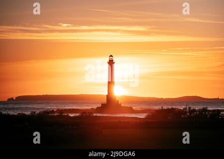 The lighthouse of Goury during the day Stock Photo