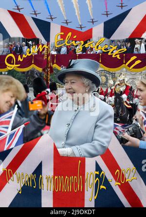 Queen Elizabeth II in Celebration of Platinum Jubilee Stock Photo