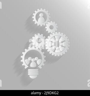 light bulb gear teamwork meeting people concept Stock Vector