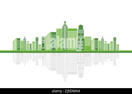 Green ecology city help the world with eco-friendly concept ideas,Vector llustration Stock Vector