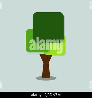 Symbols, tree icon green with beautiful leaves,Vector illustration Stock Vector