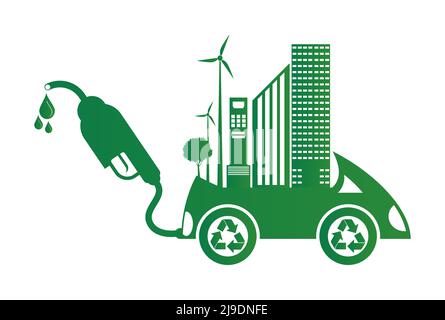 Eco fuel,Biodiesel for Ecology and Environmental Help The World With Eco-Friendly Ideas Stock Vector