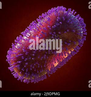Monkeypox virus, pathogen closeup Stock Photo