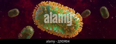 Monkeypox viruses, infectious double-stranded DNA zoonotic virus Stock Photo