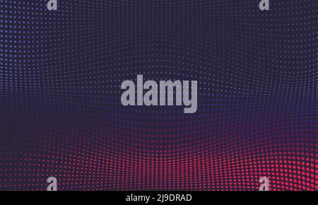 Abstract red halftone wave background, bright gradient Stock Vector