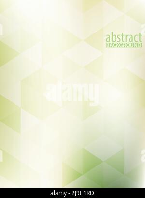 Abstract greeny yellowish geometric pattern with triangles. Vertical vector graphic background Stock Vector