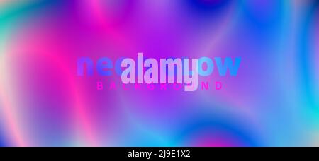 Bright abstract neon glow blurred background with multicolor gradient. Iridescent vector graphic pattern Stock Vector