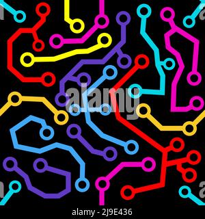 Bright Neon futuristic Patterns. Design for wall decoration, postcard, poster, brochure, shirt, etc Stock Vector