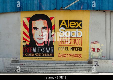Caracas, Distrito Capital, Venezuela. 22nd May, 2022. A large mural calling for the release of Alex Saab on a street in Caracas, Venezuela. (Credit Image: © Jimmy Villalta/ZUMA Press Wire) Stock Photo