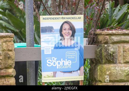 Independent candidate Dr Sophie Scamps has won the seat of Mackellar in the Sydney northern beaches region, standing as an independent candidate Ms Scamps takes the seat from Mr Jason Falinski of the Liberal Party. The Liberal Party had held this federal seat continuously since the seat was formed in 1949. Credit: martin berry/Alamy Live News Stock Photo