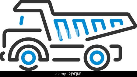 Icon Of Tipper. Editable Bold Outline With Color Fill Design. Vector Illustration. Stock Vector