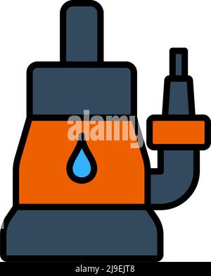 Submersible Water Pump Icon. Editable Bold Outline With Color Fill Design. Vector Illustration. Stock Vector