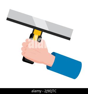 Construction tool putty knife, spatula repair tool. Hand hold spackling instruments. Vector illustration isolated on white. Cartoon flat style Stock Vector