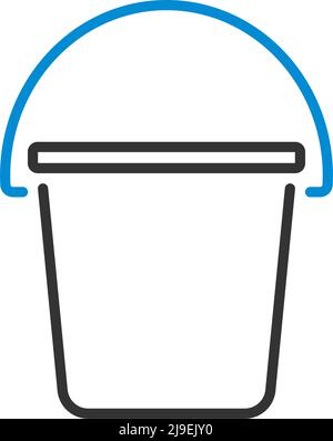 Icon Of Bucket. Editable Bold Outline With Color Fill Design. Vector Illustration. Stock Vector