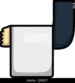 Icon Of Waiter Hand With Towel. Editable Bold Outline With Color Fill ...