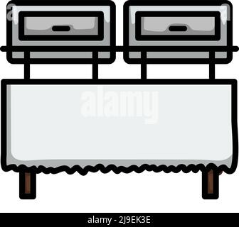 Icon Of Chafing Dish. Editable Bold Outline With Color Fill Design. Vector Illustration. Stock Vector