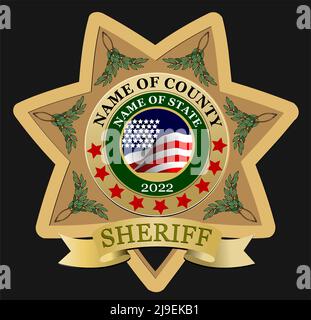 Sheriff's badge on a white background. 2d vector illustration Stock ...